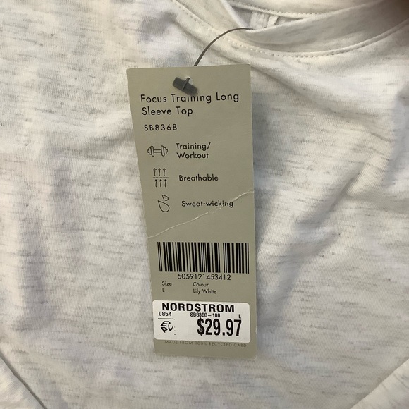 Sweaty Betty NWT Classic White Long Sleeve Tee, L - Picture 3 of 8